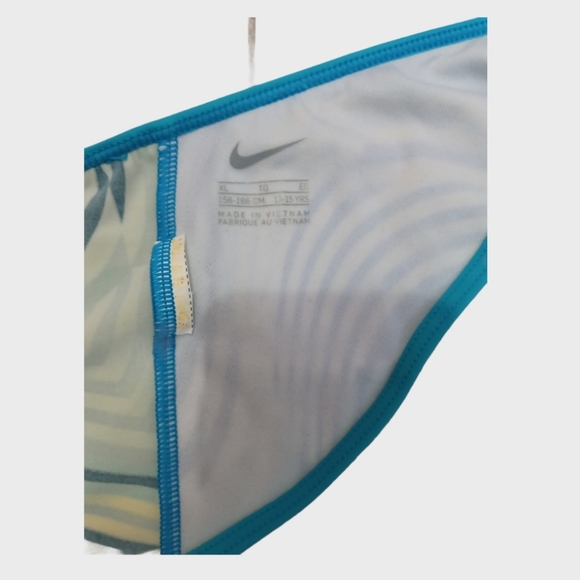 Nike Swimsuit / Yellow/Aquamarine/Navy Blue Color XL 156-166 CM 13-15 YRS Size - Picture 13 of 14